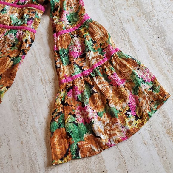 Nasty Gal Floral V Neck Pleated Mini Dress - Picture 2 of 7